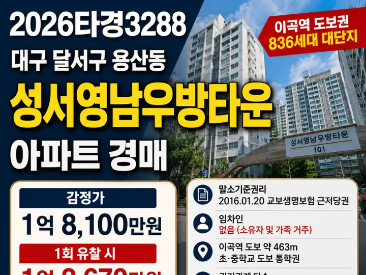 대구 달서구 성서영남우방타운 경매 물건