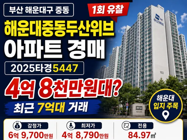 부산 해운대중동두산위브 경매 물건