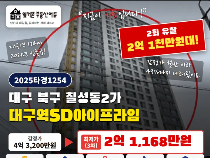 대구 북구 대구역SD아이프라임 경매 물건